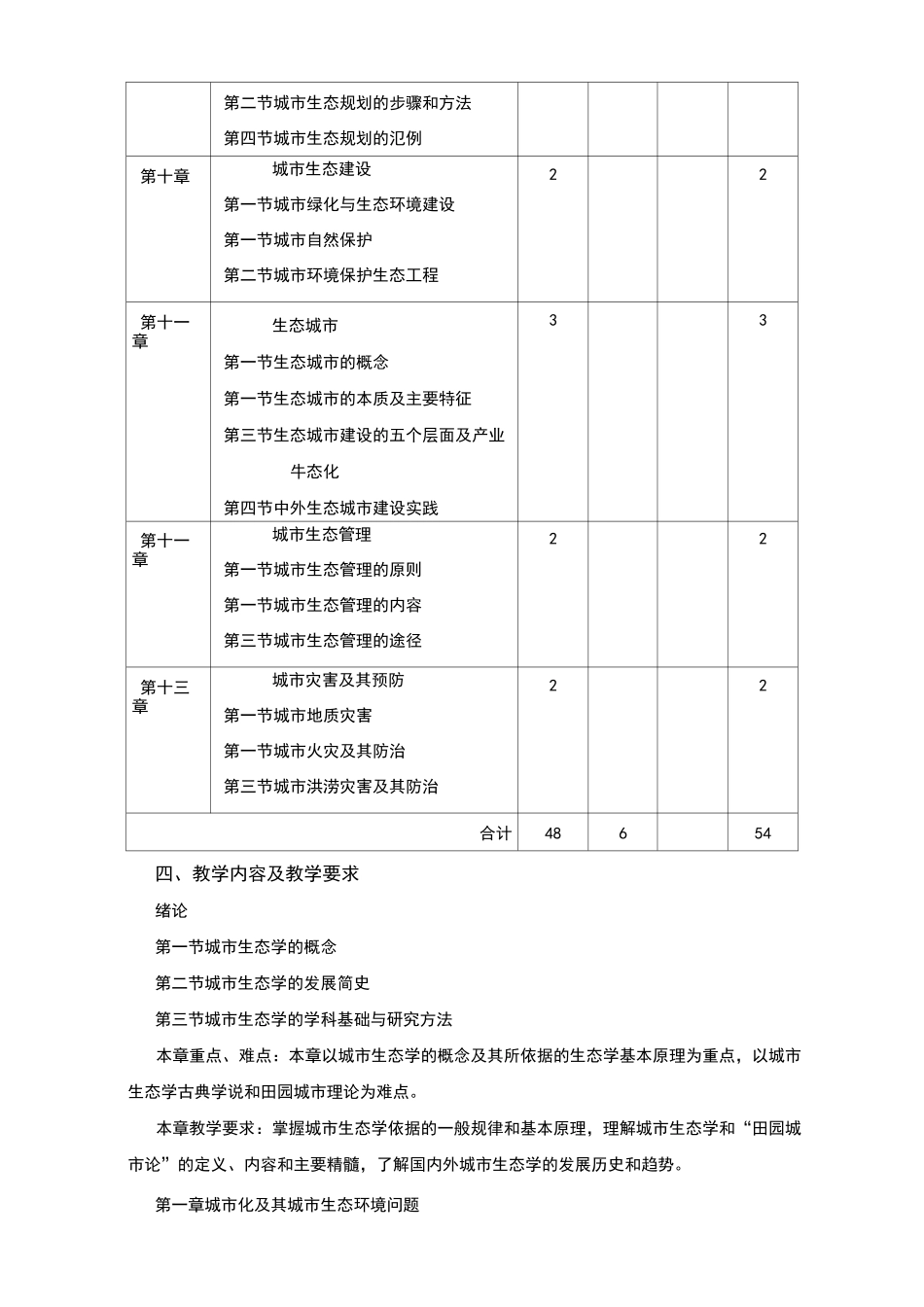 城市生态学教学大纲_第3页