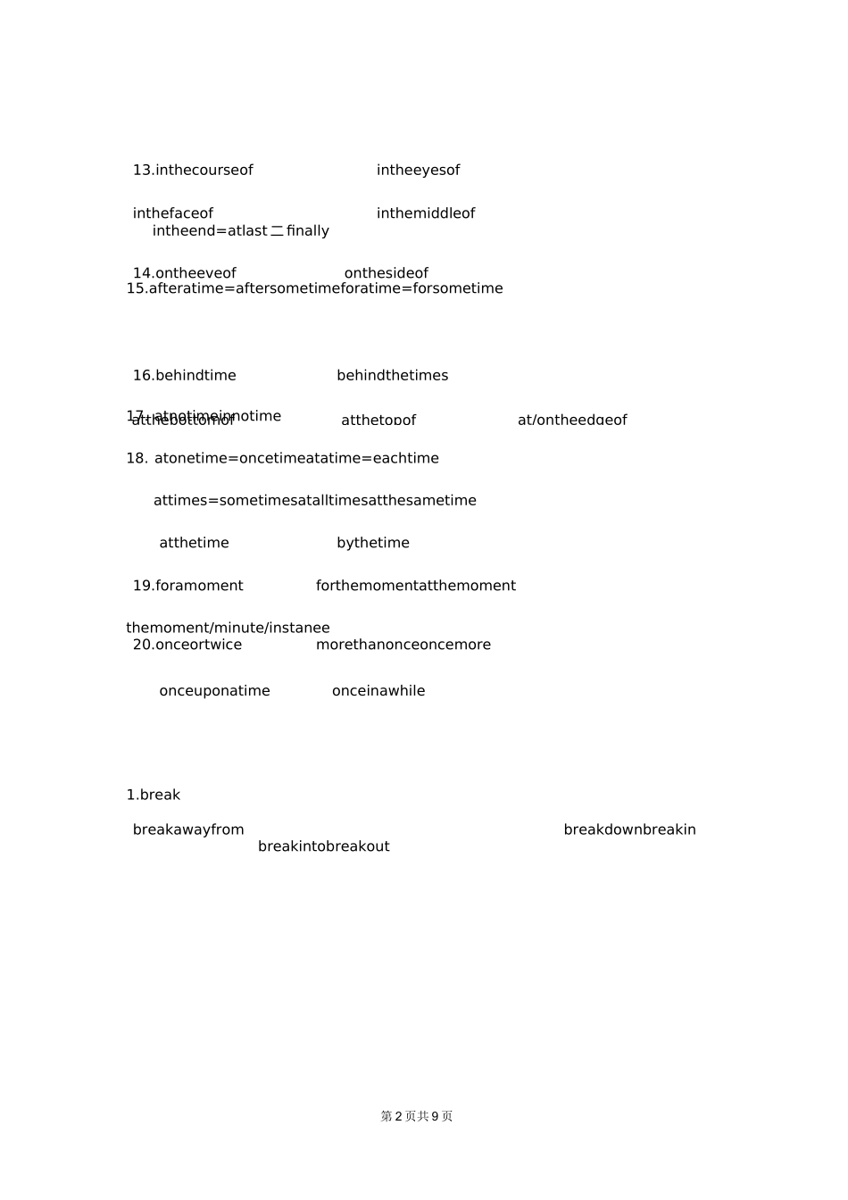 完型填空常考词汇_第2页
