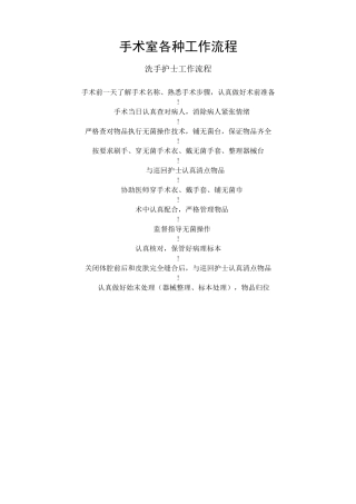 手术室各种工作流程