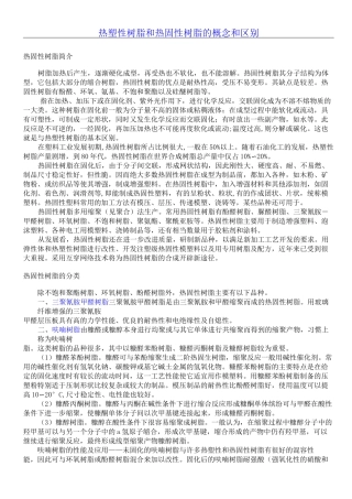 热塑性树脂和热固性树脂的概念和区别