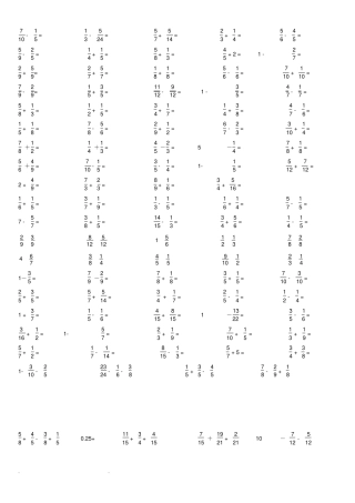 五年级数学异分母分数加减混合运算习题