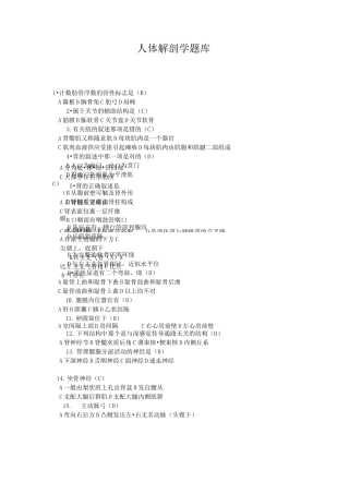 人体解剖学试题