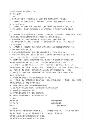 五年级科学下册全册知识点总结