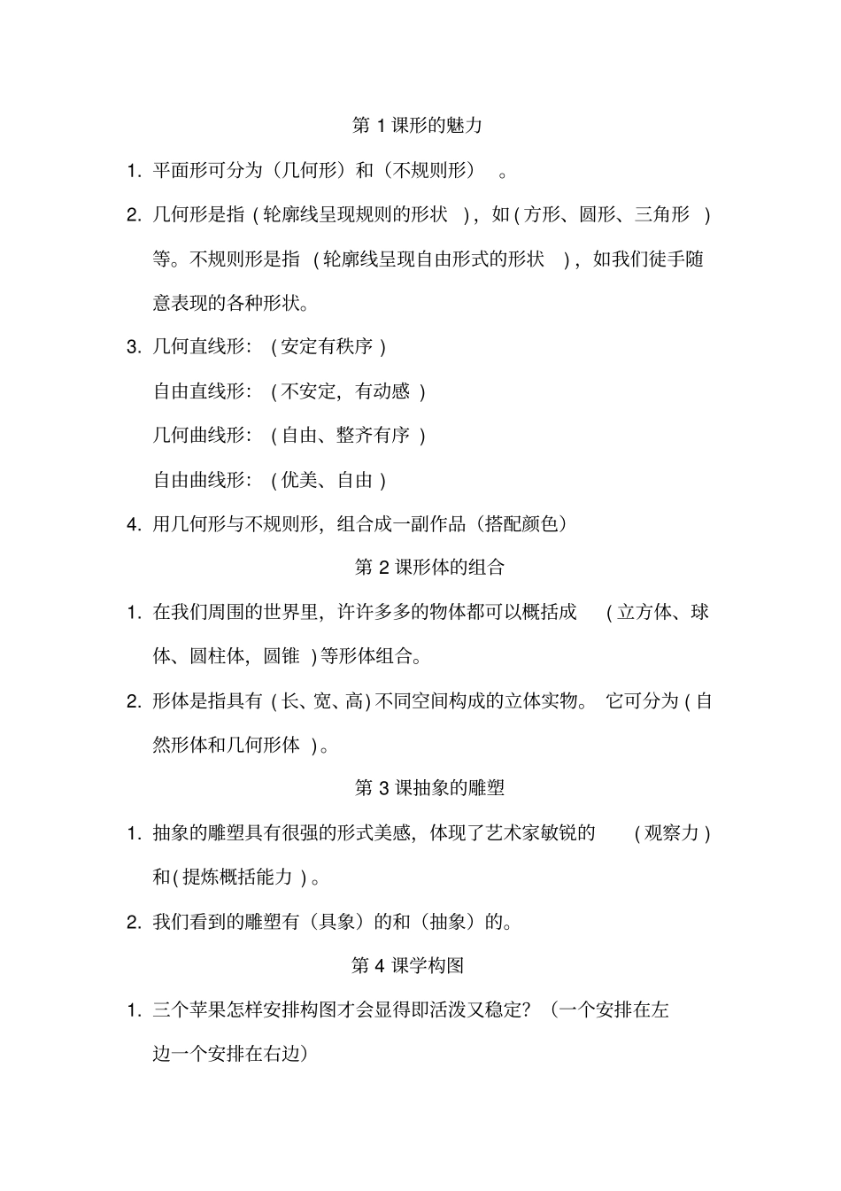 五年级美术下册考题_第1页