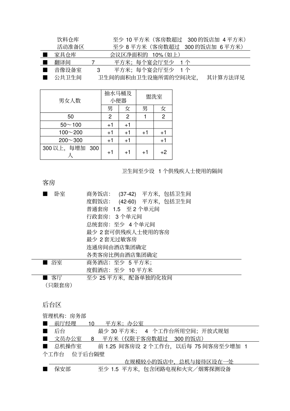 五星级酒店各部门数据参数_第3页