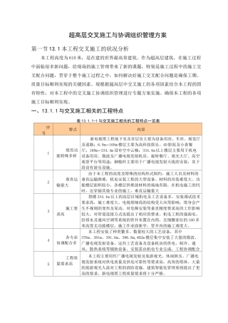 超高层交叉施工与协调组织管理方案