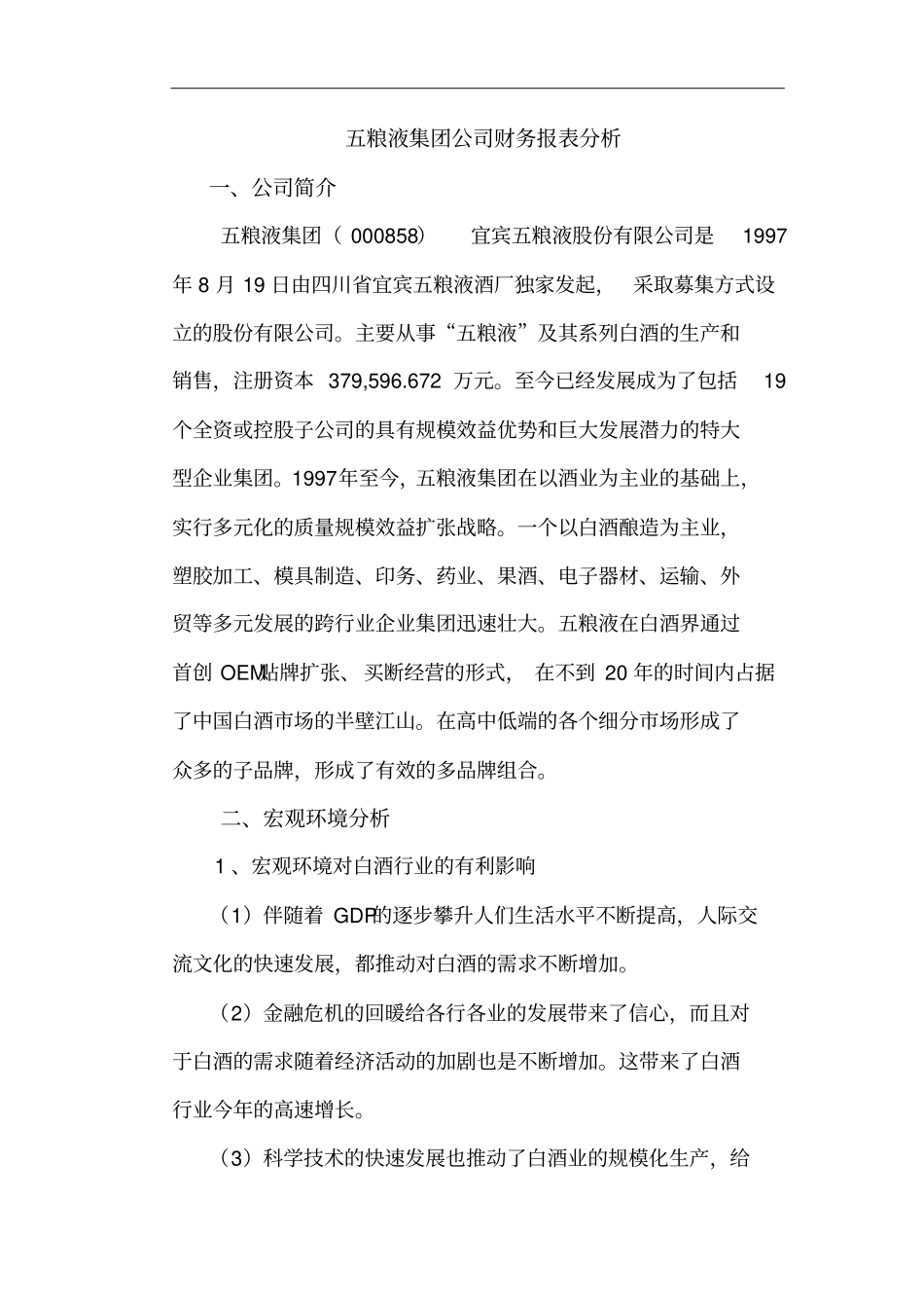 五粮液集团公司财务报表分析_第2页