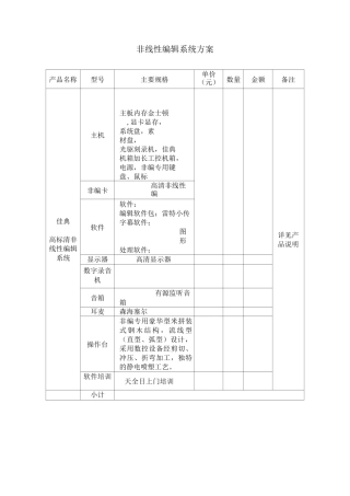 非线性编辑系统方案