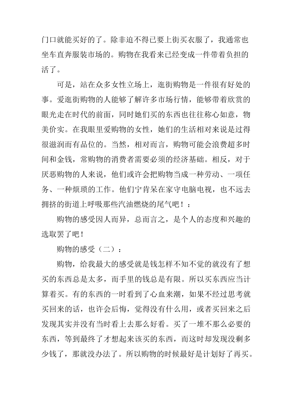 购物的感受(15篇)_第2页