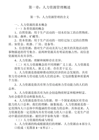 人力资源管理讲义课件(人力资源基础知识)