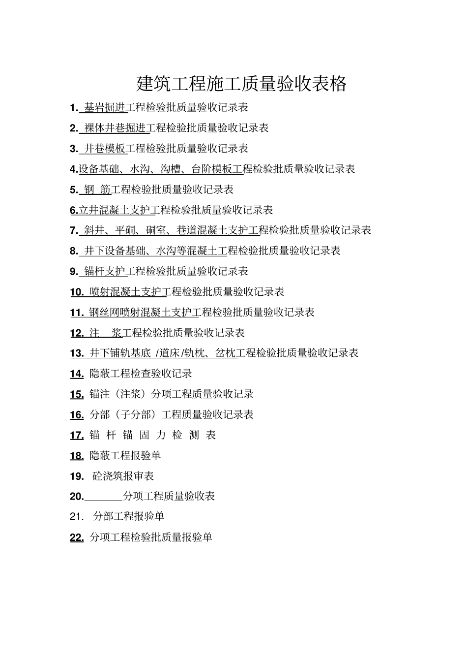 井巷工程检验批质量验收记录表改1_第1页