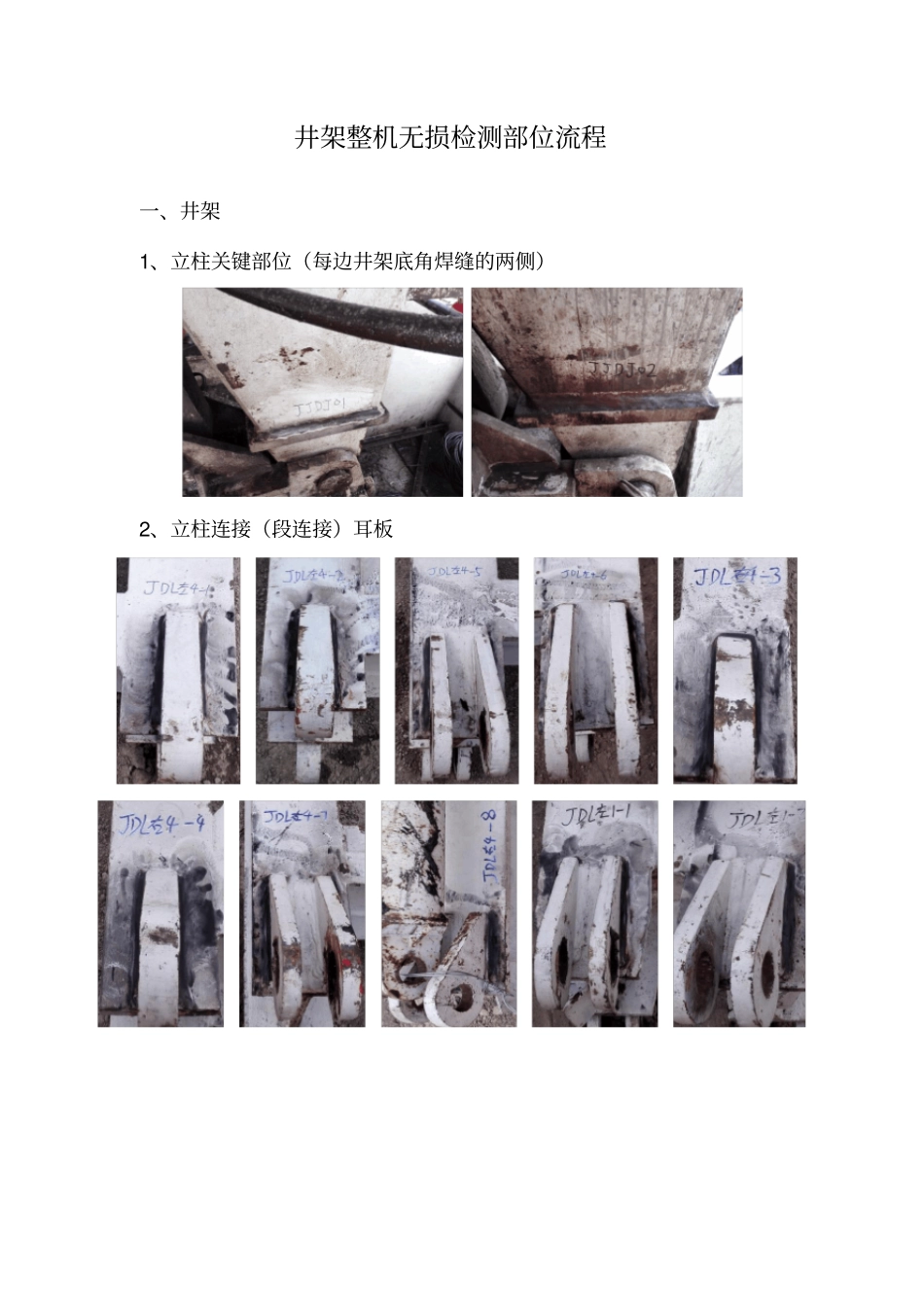 井架整机无损检测部位详细指示_第1页