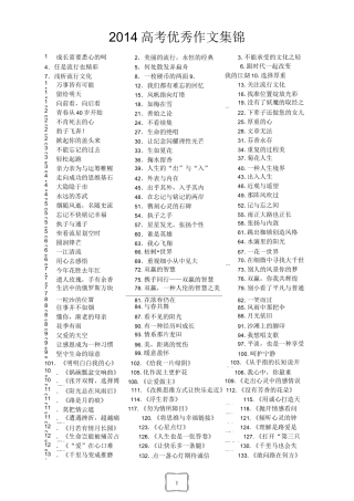 高中作文优秀题目集
