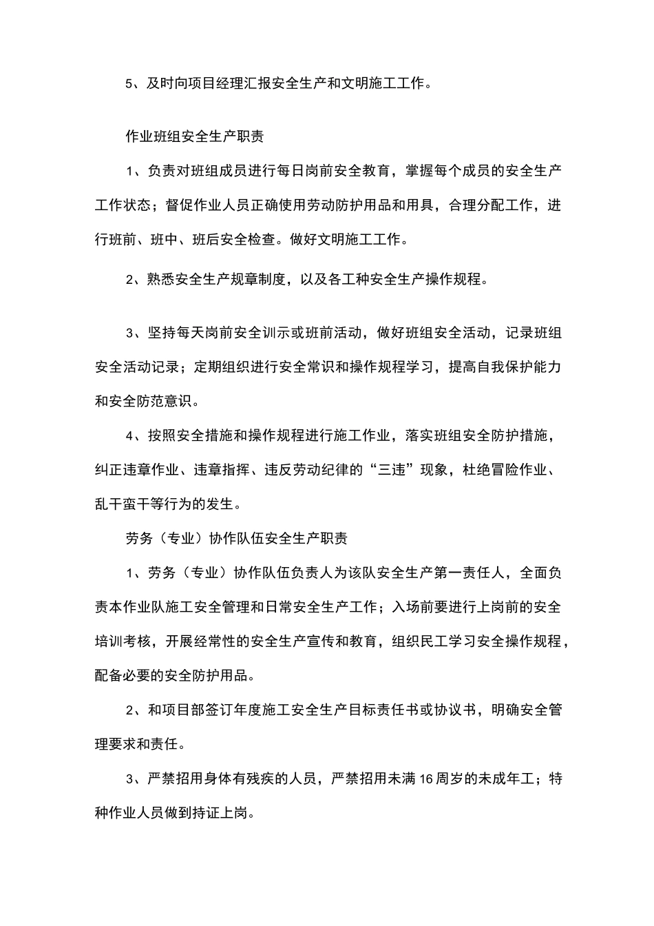 项目部安全生产领导小组安全生产职责_第2页