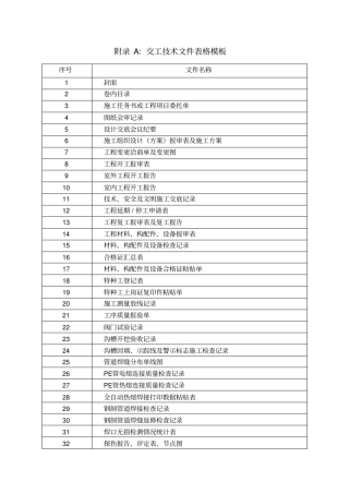 交工技术文件表格模板
