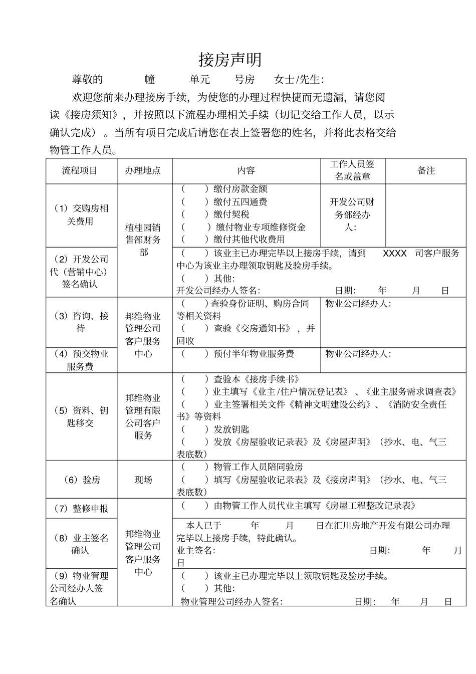 交房相关资料表格_第2页