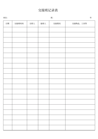 交接班记录表