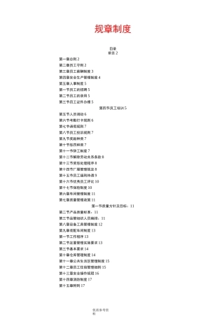 小型工厂管理规章制度完整