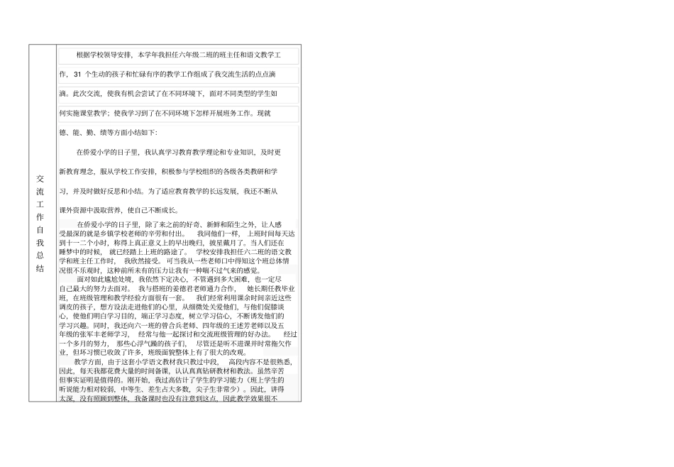 交流教师工作鉴定表_第2页