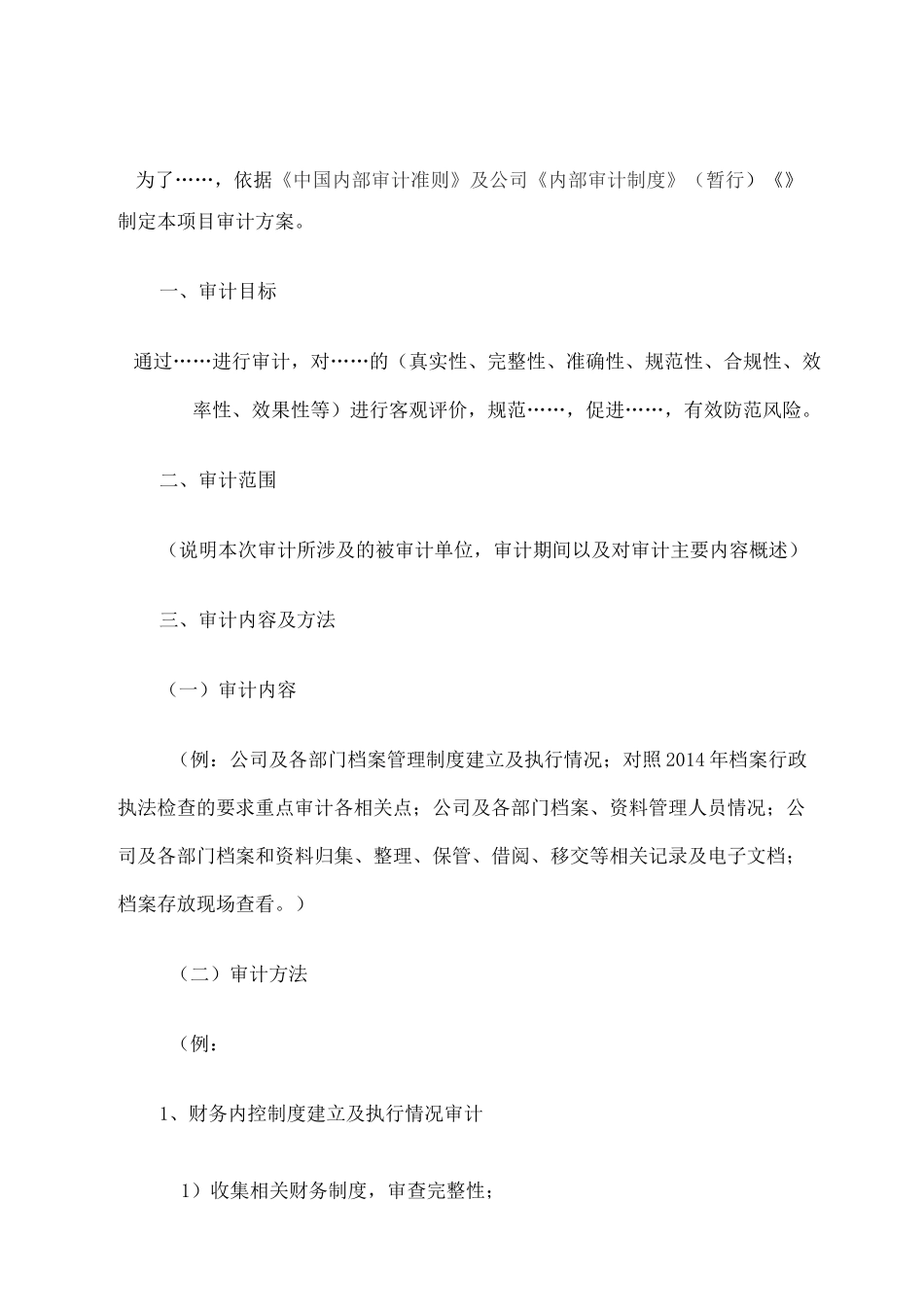 内部审计方案_第2页