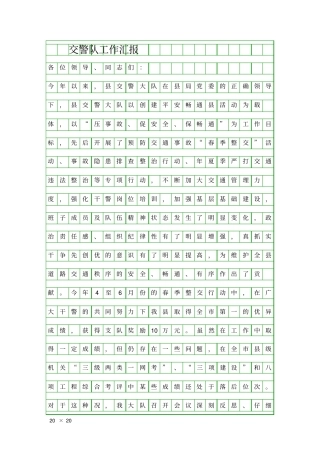 交警队工作汇报精品工作报告