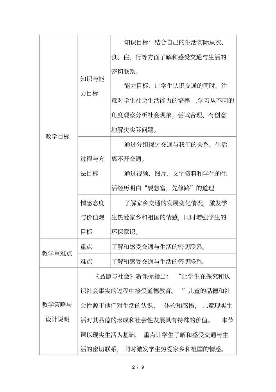 交通与我们的生活教学设计与反思_第2页