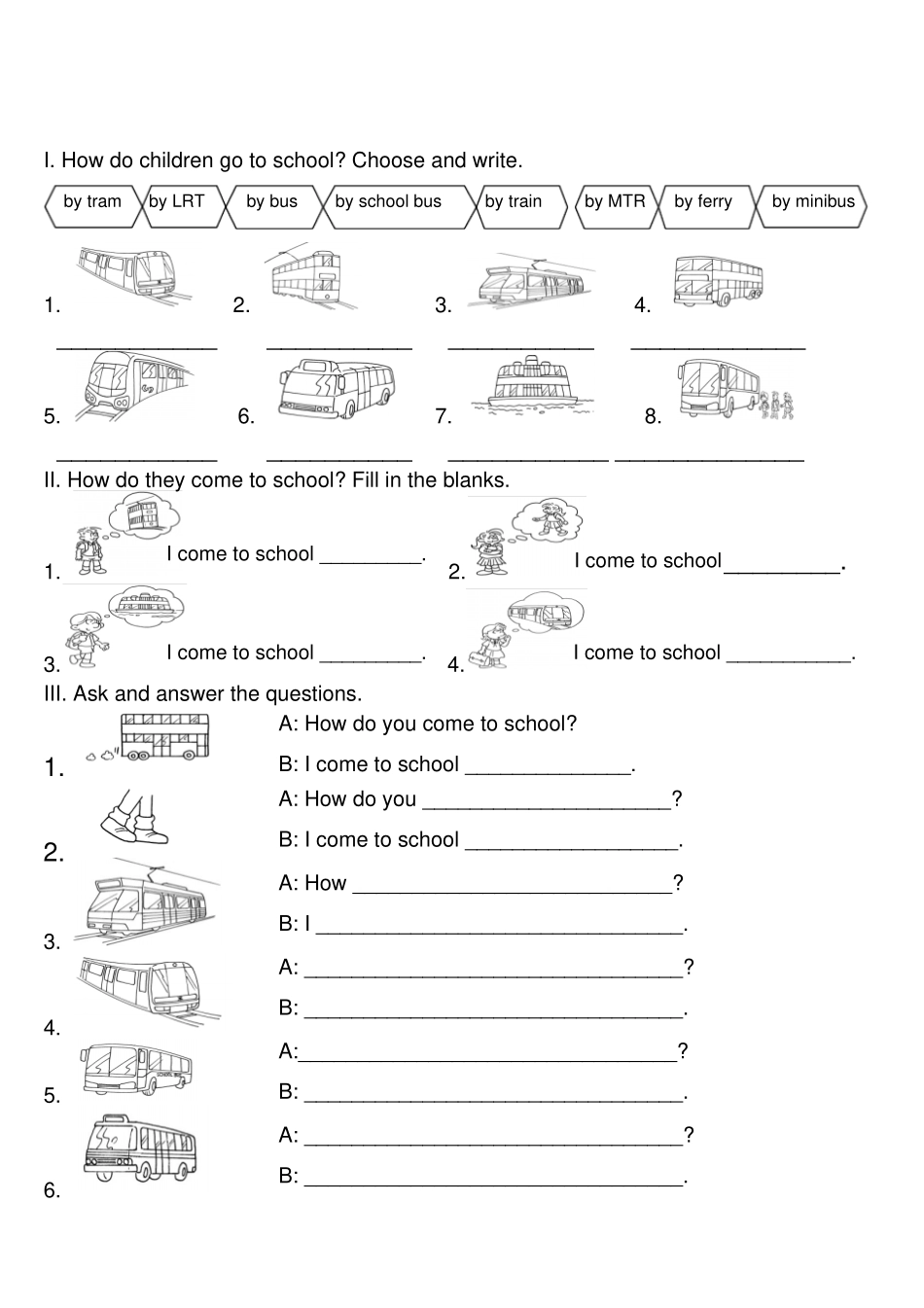 交通工具的练习_第1页