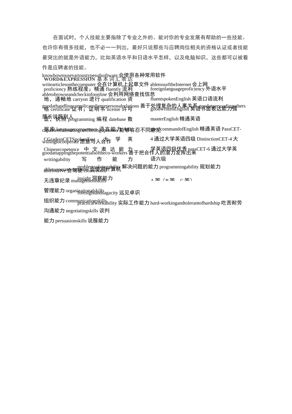 英语面试常用表达_第3页