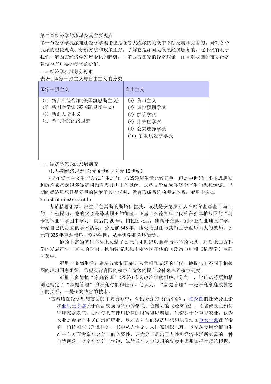 经济学的流派及其主要观点_第1页