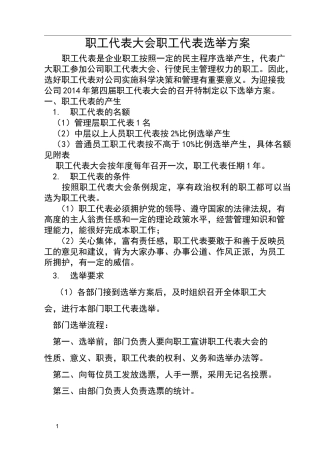 职工代表大会职工代表选举方案74931