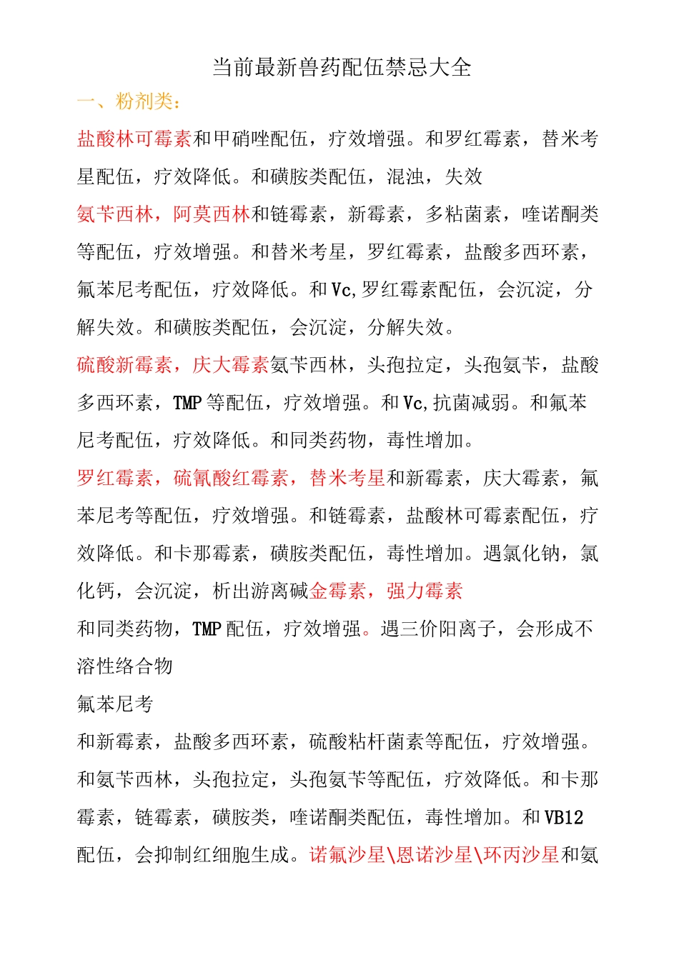 最新兽药配伍禁忌大全_第1页