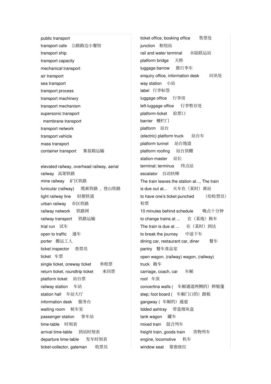 交通类英语词汇总结分析_第1页