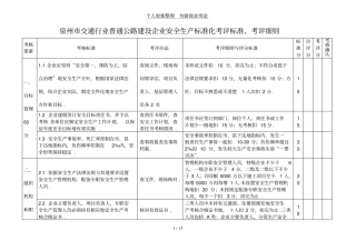 交通行业普通公路建设企业安全生产标准化考评标准