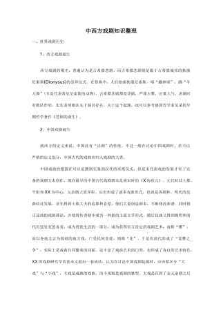 中西方戏剧知识整理