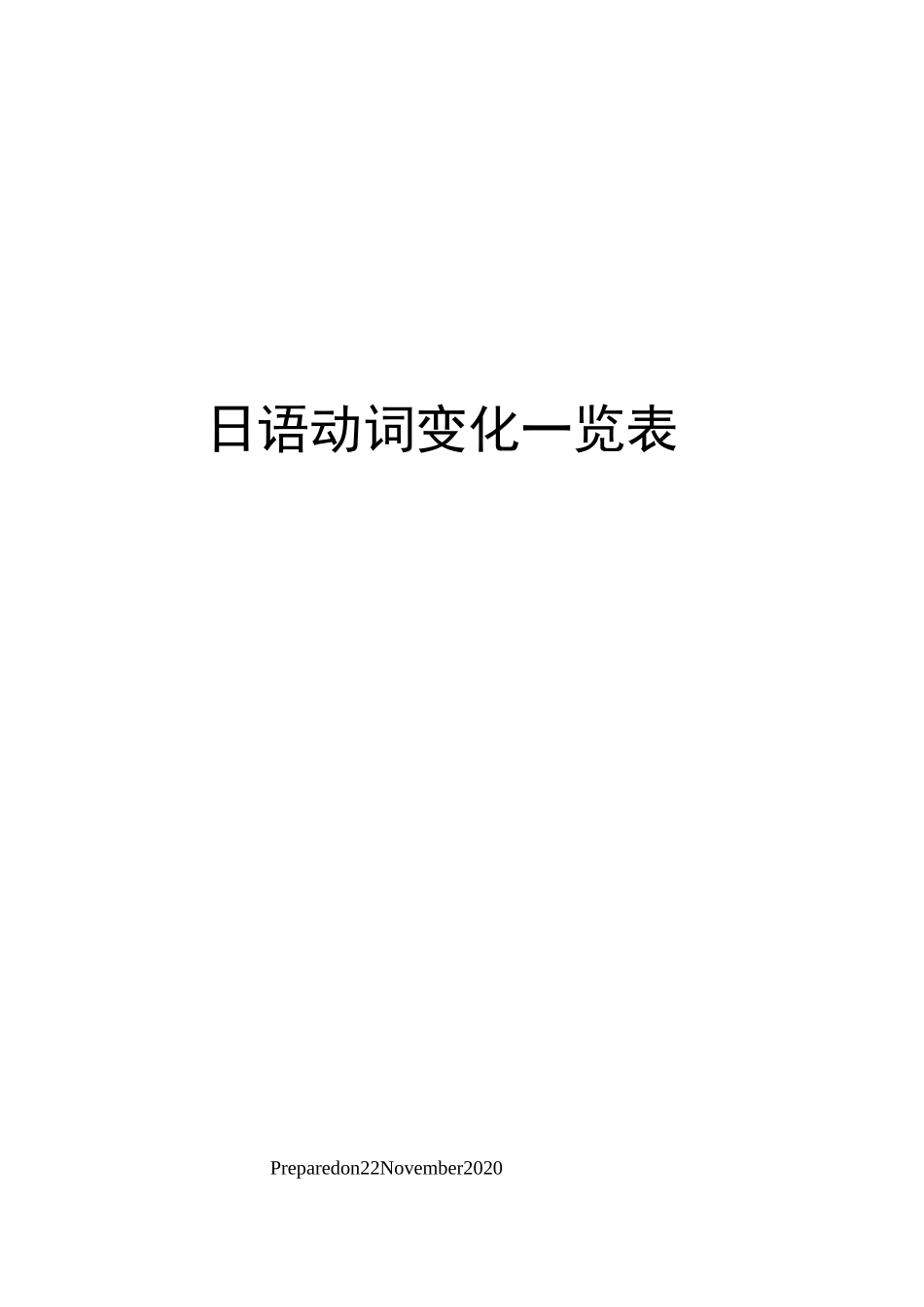 日语动词变化一览表_第1页