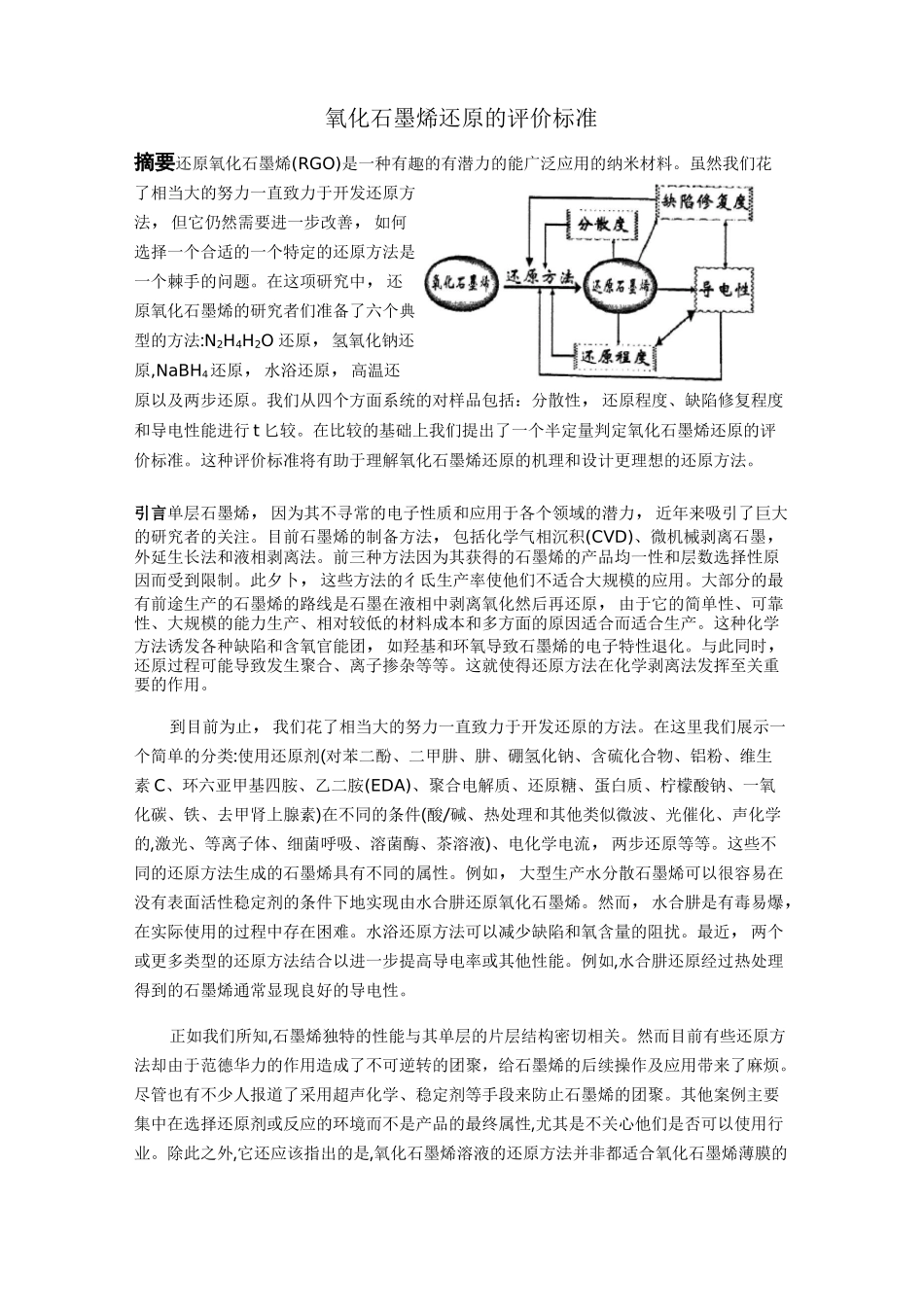 石墨烯的制备与表征综述_第1页
