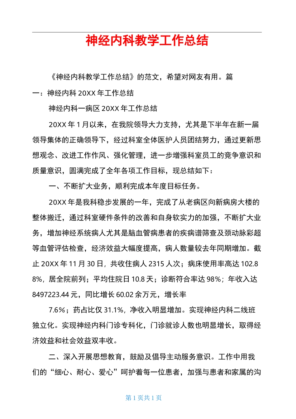 神经内科教学工作总结_第1页