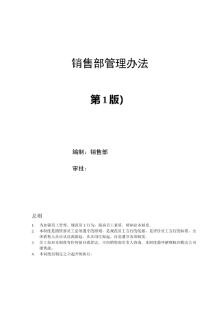 销售部运营方案