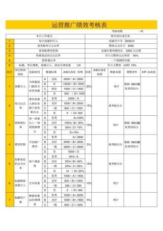 京东运营推广绩效考核表官方