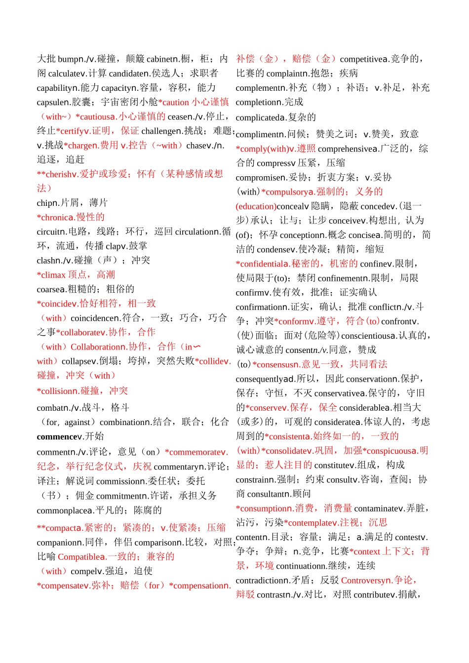 六级常考词汇_第2页