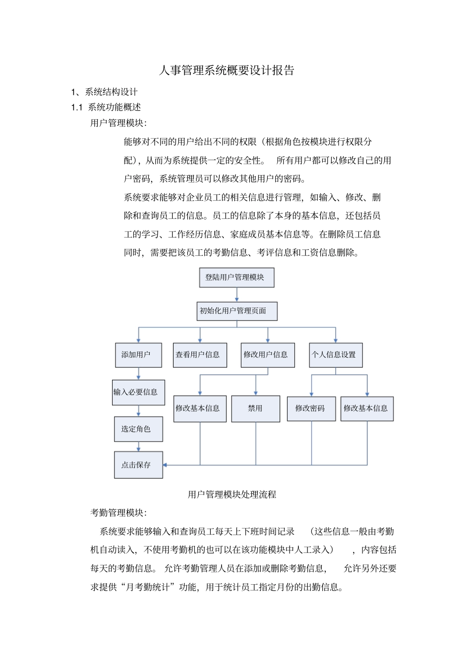 人事管理系统概要设计报告_第1页