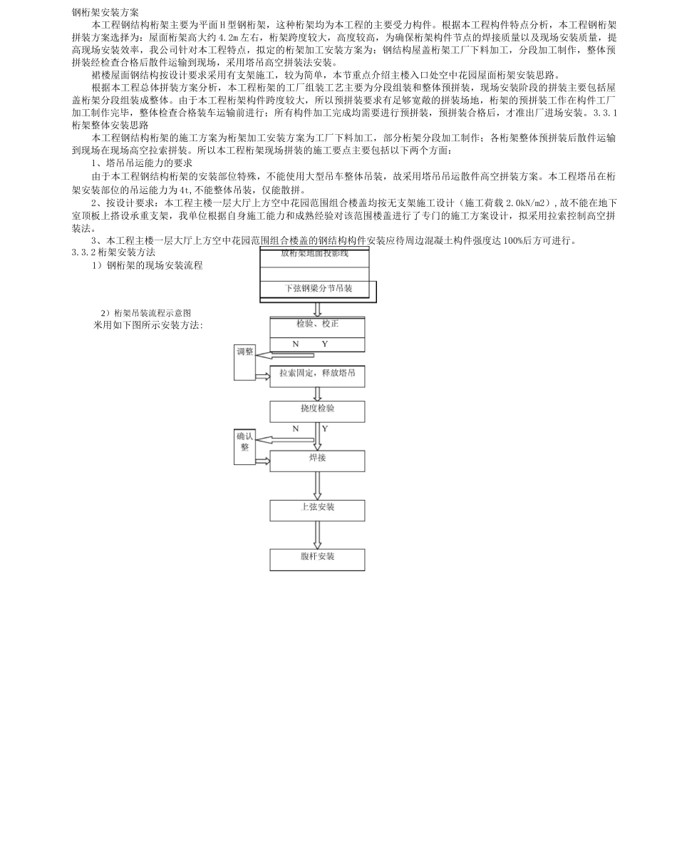 钢桁架安装方案_第1页