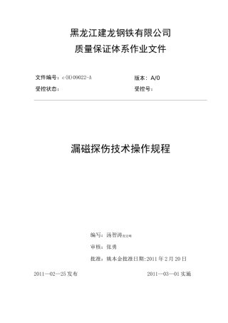 漏磁探伤技术操作规程