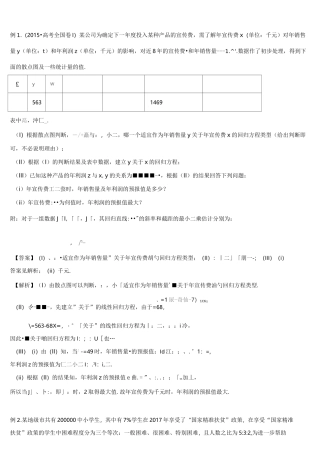 线性回归方程——非线性方程转化为线性方程