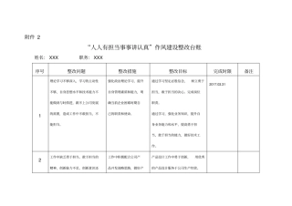人人有担当事事讲认真作风建设整改台账