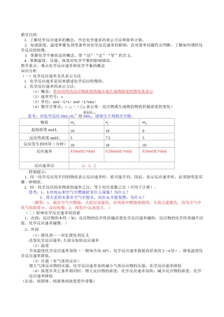 鲁科版高中化学必修二：2.2化学反应的快慢和限度知识精讲与习题