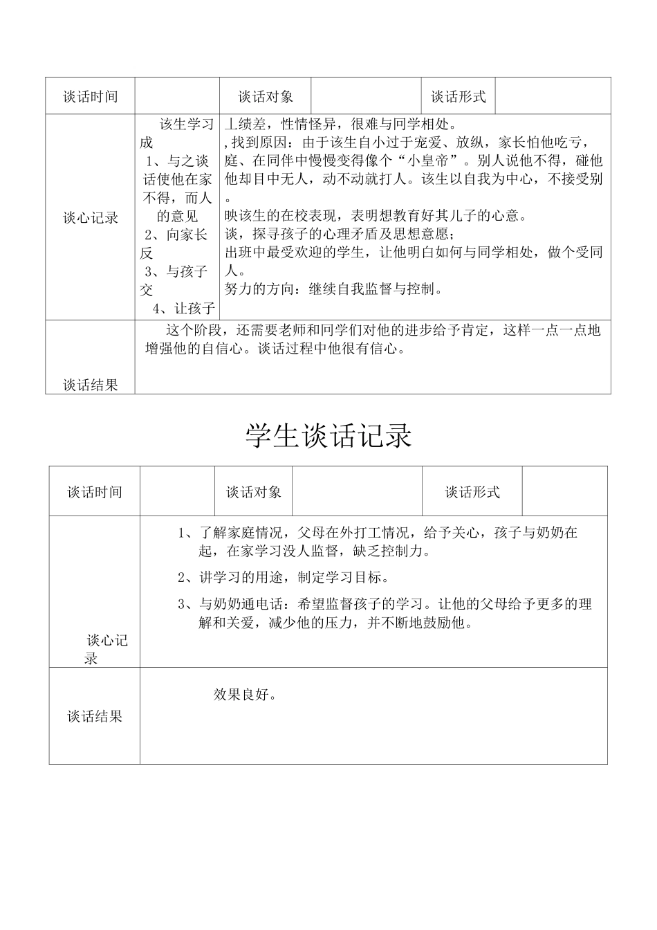 班主任与学生谈话记录手册(学生谈话)_第3页