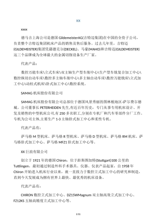 国外著名机床厂