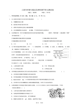 人体内环境和稳态和神经调节打印