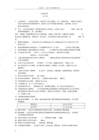 人体发育学重点